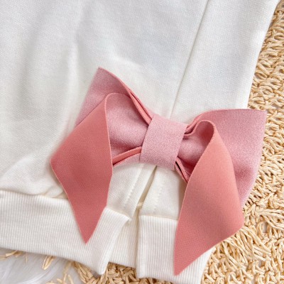 Conj. Blusão Perfect Laço Lateral e Calça Legging - Off White e Rose